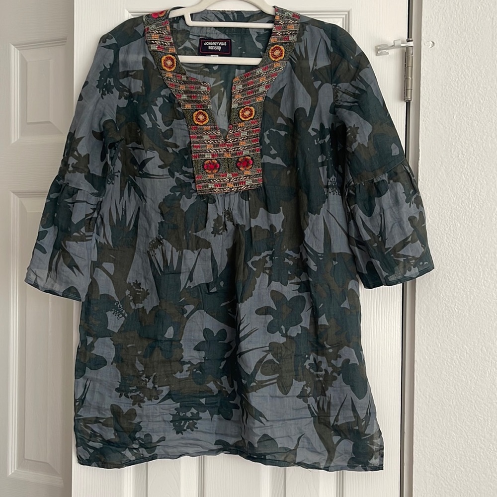 Gorgeous Johnny Was linen tunic - impeccable condition